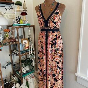 Y2K INC International Concepts Pink & Yellow Paisley Print Maxi Dress